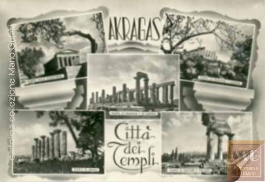 Akragas (Agrigento) - Citta' dei Templi cartolina del 1949 coll.ne Grifasi - inserita 2/12/01
