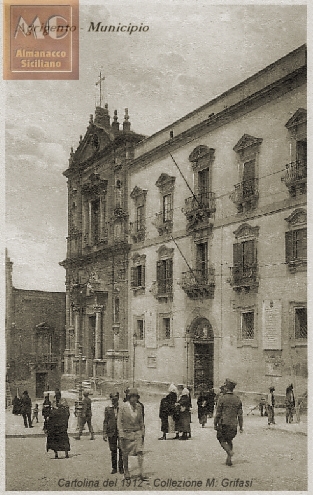 Girgenti (Agrigento) - Il Municipio - cartolina coll.ne Grifasi del 1912 - inserita 2/12/01