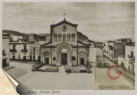 Bagheria - Chiesa Anime Sante - cartolina del 1930 - inserita il 18/11/01