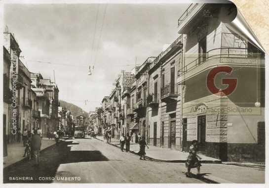 Bagheria - Corso Umberto - Cartolina del 1951 - inserita il 18/11/01