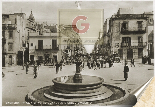Bagheria - Piazza Vittorio Emanuele sullo sfondo - Fotografia del 1916 - inserita il 18/11/01