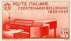 Centenario della morte di Vincenzo Bellini - 15/10/35 - Il Pianoforte - lire 1,75 +1