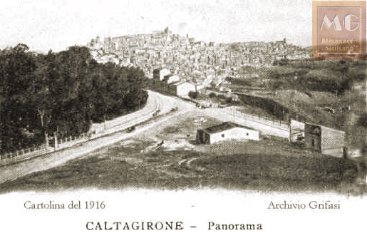 Caltagirone - Panorama - cartolina del 1916 - inserita il 16/11/01