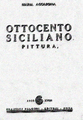 Ottocento Siciliano di Maria Accascina - copertina libro inserita il 21/6/01
