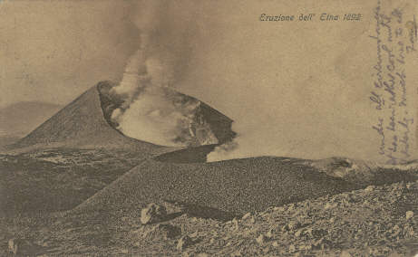 Vulcano Etna  - eruzione del 1892 - cartolina del nonno Angelo