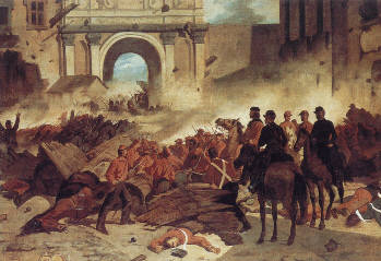 Giovanni Fattori Garibaldi a Palermo tela 1860