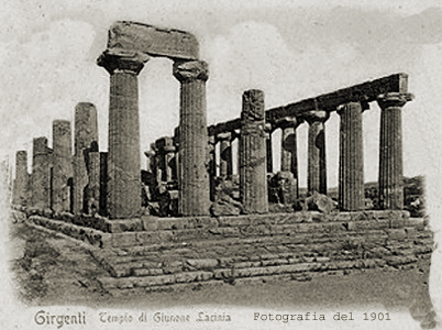 Girgenti (Agrigento) - Tempio di Giunone Lacinia - fotografia coll.ne Grifasi del 1901 - inserita 3/12/01