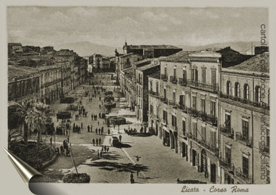 Licata - corso Roma - cartolina del 1911 - inserita 29/08/99