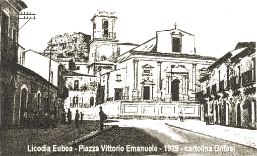 Licodia Eubea - Piazza V. Emanuele nel 1929 (immagine inserita 7/11/01)