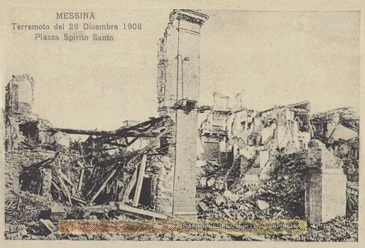 Messina dopo il terremoto del 1908 - Piazza Spirito Santo