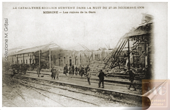 Messina dopo il terremoto del 1908 - Rovine Stazione Centrale