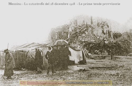 Messina il terremoto del 1908 - Tende provvisorie