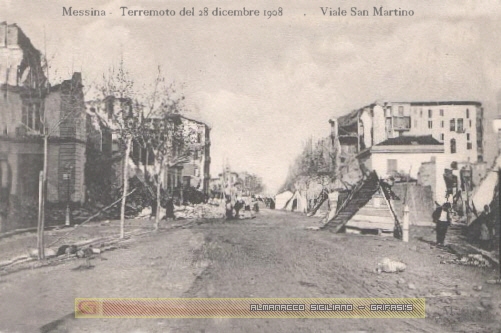 Messina dopo il terremoto del 1908 - Viale san Martino