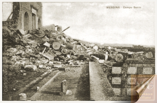 Messina dopo il terremoto del 1908 - Camposanto