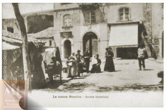 Messina dopo il terremoto del 1908 - Scuola femminile all'aperto nel 1910