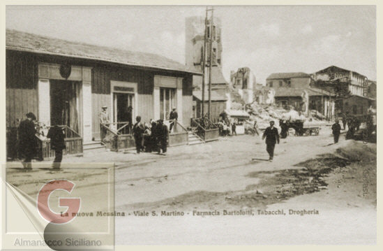 Messina dopo il terremoto del 1908 - Viale San Martino nel 1909