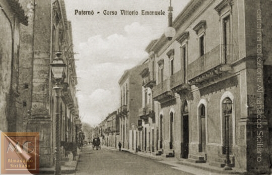 Paternò - Corso Vittorio Emanuele - cartolina del 1912 - inserita il 11/11/06