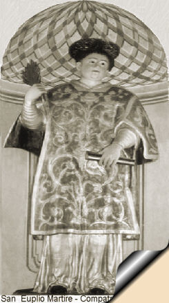 Immaginetta del 1999 del Sant' Euplo (Euplio) di Catania - Diacono e martire (archivio fam. Grifasi)