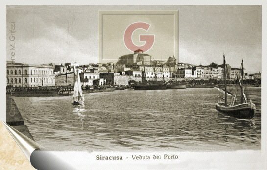 Siracusa - Il porto nel 1925 circa - cartolina del 1925 - inserita il 07/11/99