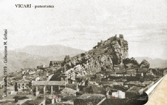 Vicari (Pa) - cartolina con il panorama del 1919 - (c) Grifasi - 02/3/05