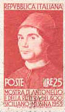 Mostra di Antonello da Messina - 21/2/53 - Autoritratto di Antonello da Messina - 25 Lire