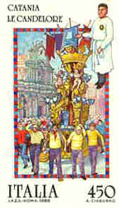 Folclore - Le candelore a Catania -  450 lire