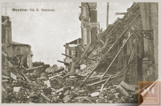 Messina dopo il terremoto del 1908 - via San Giacomo
