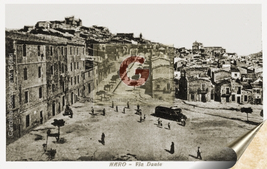 Naro - via dante vista dall'alto - cartolina del 1941 - inserita il 18/10/05