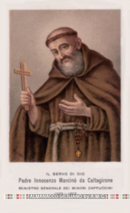 Immaginetta del 1933 con Padre Innocenzo Marcin da Caltagirone (propriet fam. Grifasi)