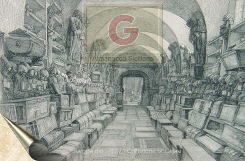 Un lato delle cripte della Catacombe