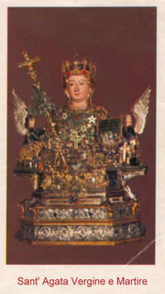 Immaginetta del 1960 con Santa Agata (propriet fam. Grifasi)