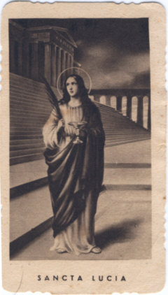 Immaginetta del 1943 con Santa Lucia (propriet fam. Grifasi)