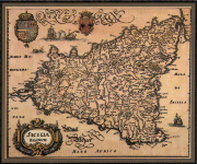 Litografia della Sicilia del 1700 circa