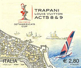 Mappa di Trapani e imbarcazioni
